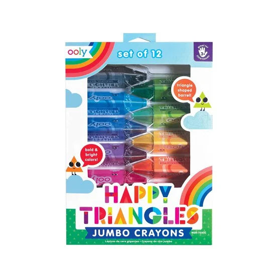 Happy Triangles Jumbo Crayons - Set of 12