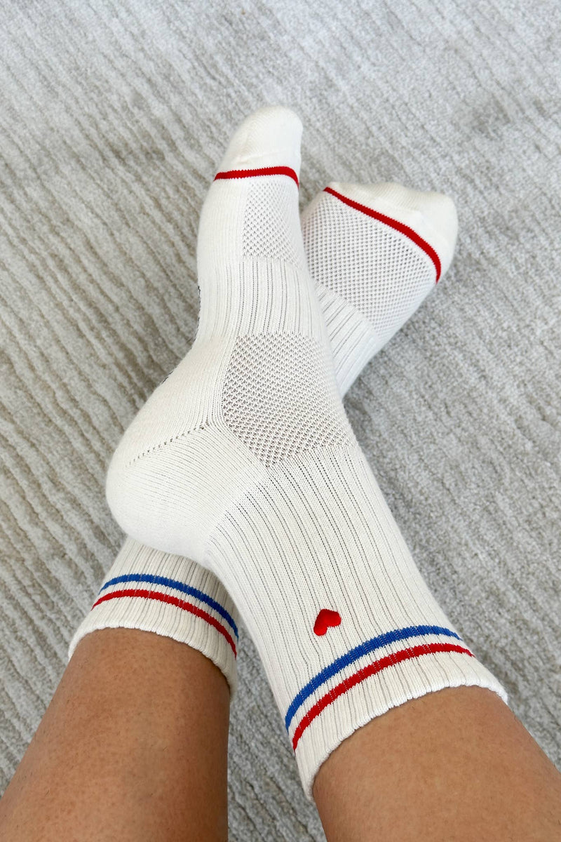 Embroidered Boyfriend socks - Milk & Heart