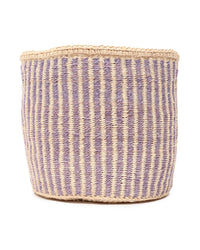 The Basket Room - UMEME: Lavender Pinstripe Woven Storage Basket: S / Purple / Pinstripe