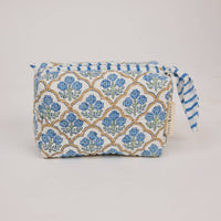 Small Toiletry Bag - Trellis Indigo