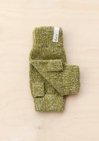 Cashmere & Merino Wrist Warmers in Olive Fleck