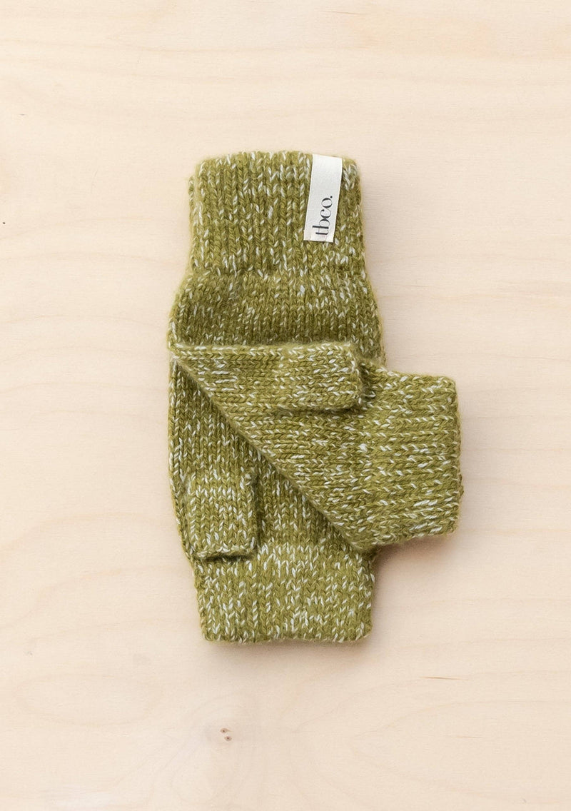 Cashmere & Merino Wrist Warmers in Olive Fleck
