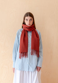 Lambswool Oversized Scarf in Mulberry