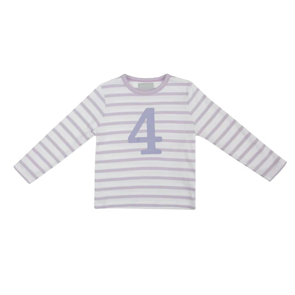 Parma Violet & White Breton Striped Number T-Shirt