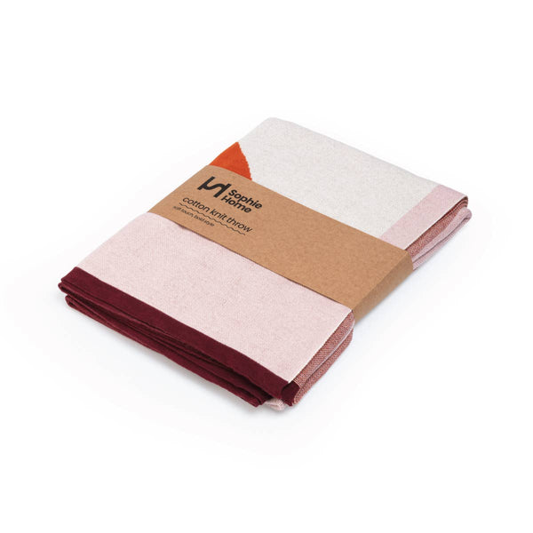 Cotton Knit Throw Blanket - Orbi Orange