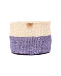 The Basket Room - JADALA: Lavender Colour Block Woven Basket: M / Purple / Colour Block