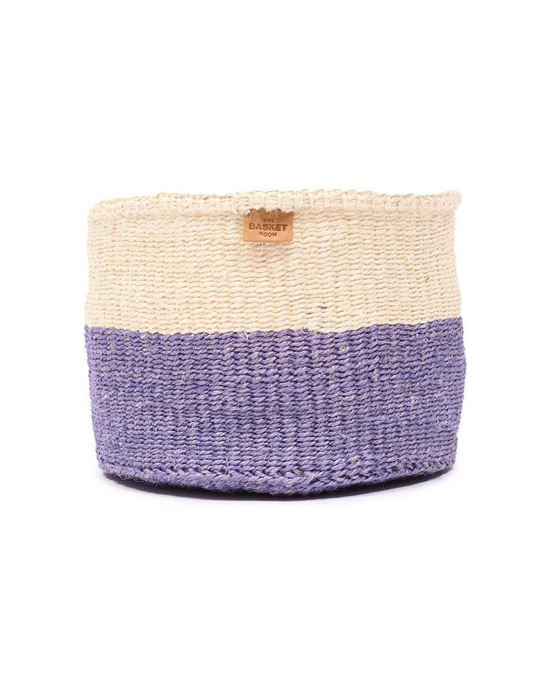 The Basket Room - JADALA: Lavender Colour Block Woven Basket: M / Purple / Colour Block