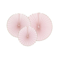 Pastel Pink and Gold Fans - Set Of 3