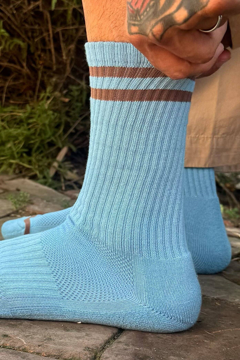 Extended Boyfriend Socks - Powder Blue
