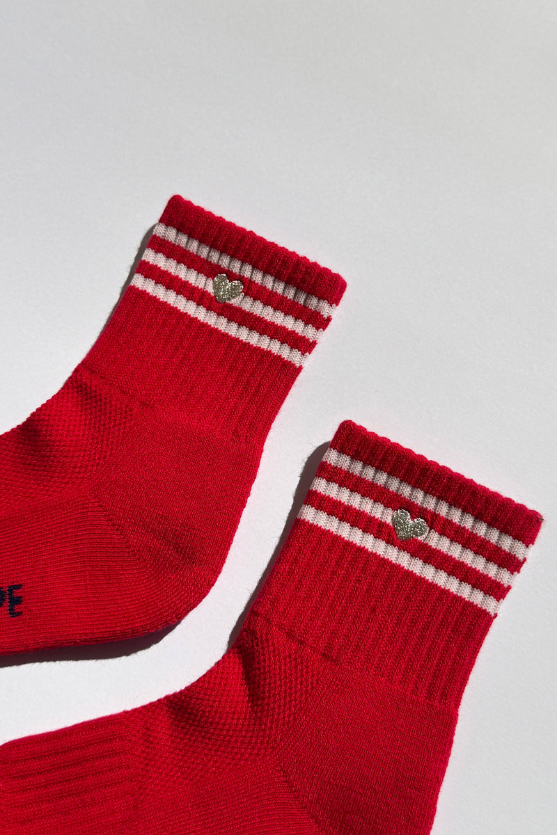 Embroidered Girlfriend socks - Scarlet & Heart