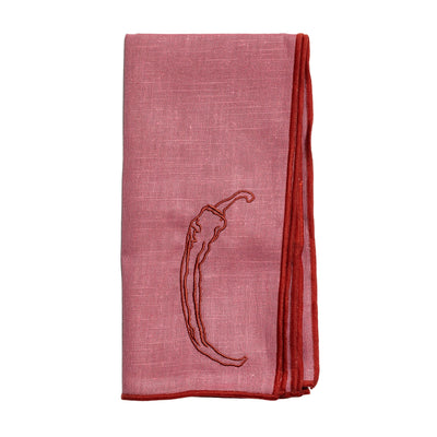 Linen Blend Napkins - Chilli (Set of 2)