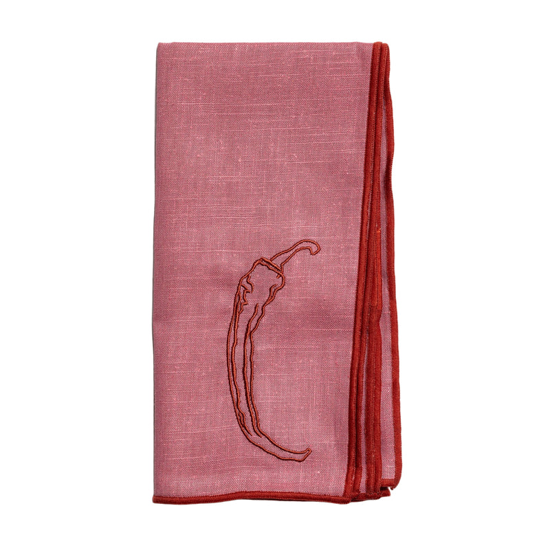Linen Blend Napkins - Chilli (Set of 2)