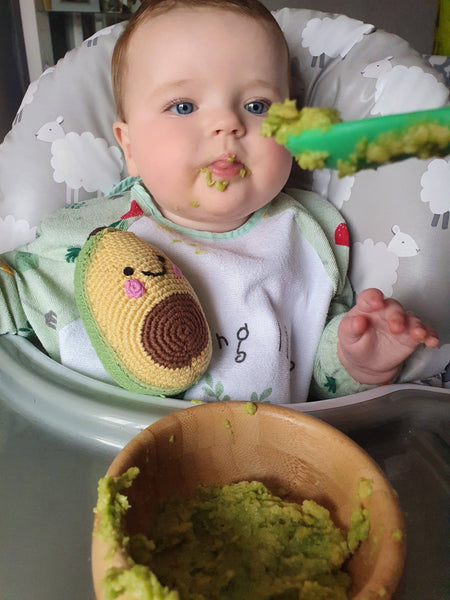 Pebblechild - Baby Toy Friendly avocado rattle
