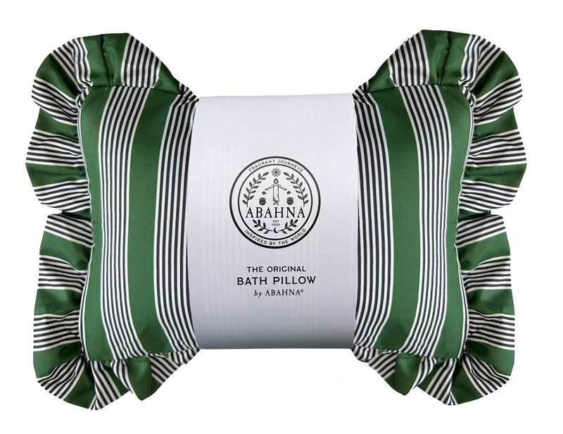 The Original Bath Pillow - Heritage Stripe Green