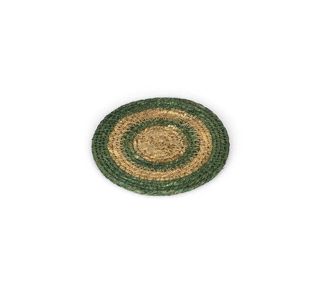 Seagrass Coaster - Olive Green / Natural
