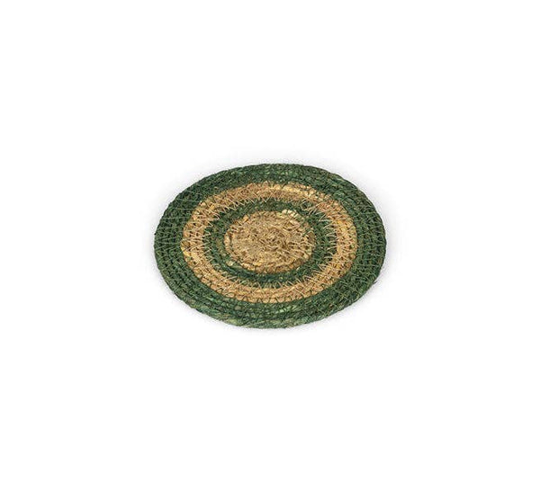 Seagrass Coaster - Olive Green / Natural