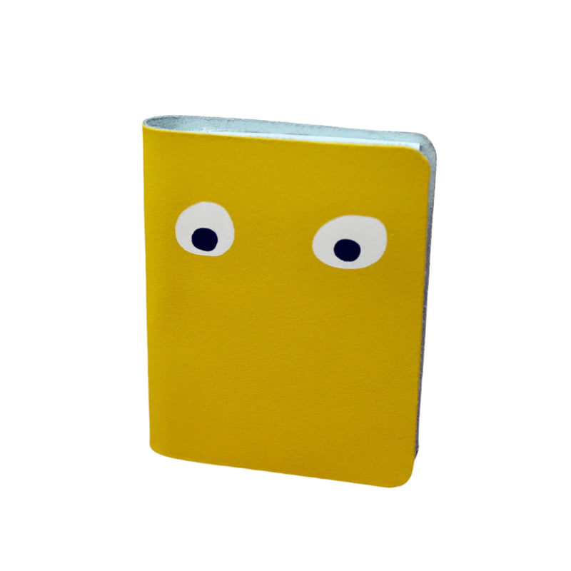 Googly Eye Mini Leather Notebook - Yellow