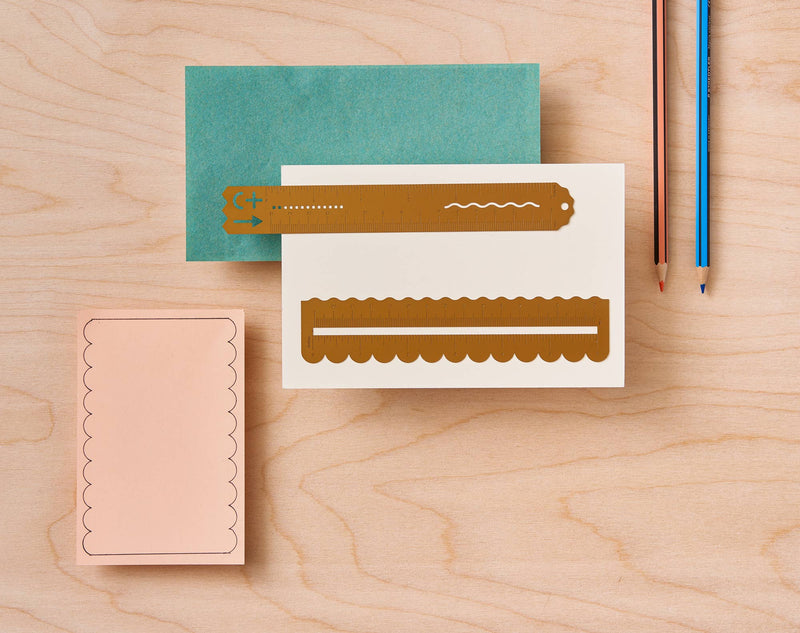 Wavy Brass Ruler - Scalloped Borders