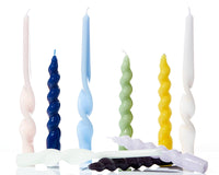 Spiral Taper Candles - 3 Pack - Navy