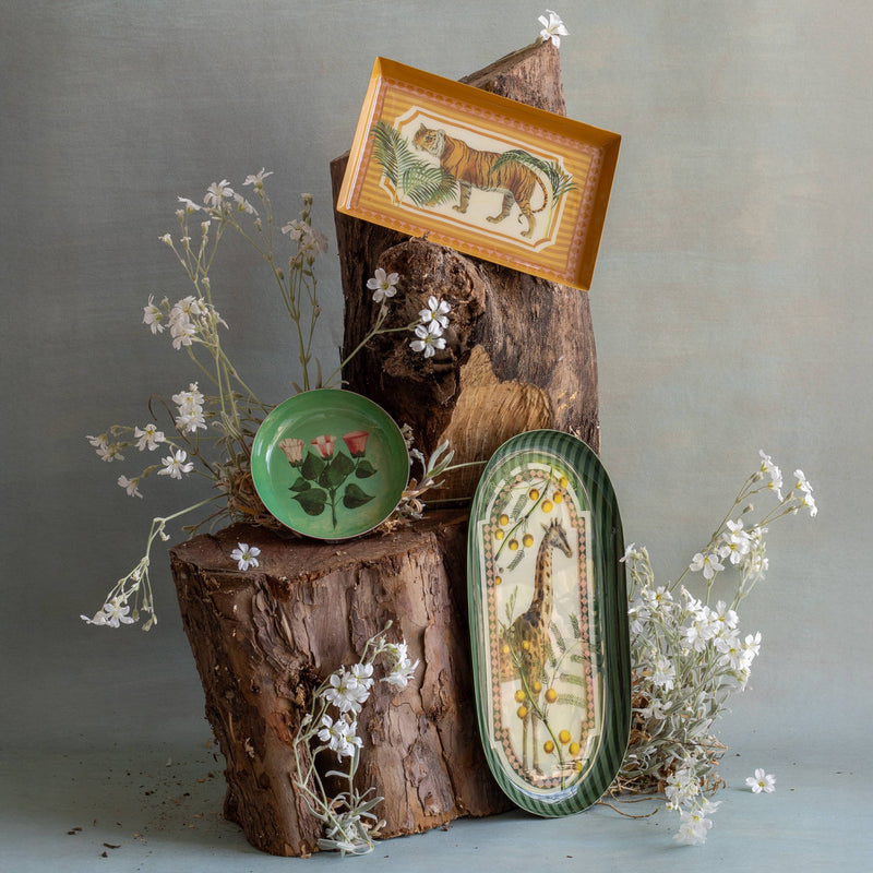 Oval Enamel Tray - Giraffe