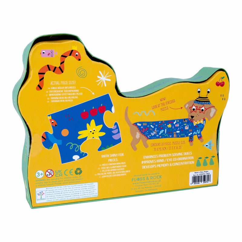 Floss and Rock - UK - Pets 20pc "Sausage Dog" Shaped Jigsaw with Shaped Box