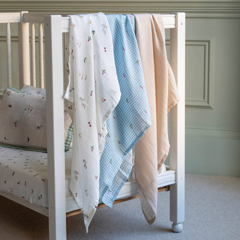 Organic Baby Muslins, Set of 3 - Little Farm