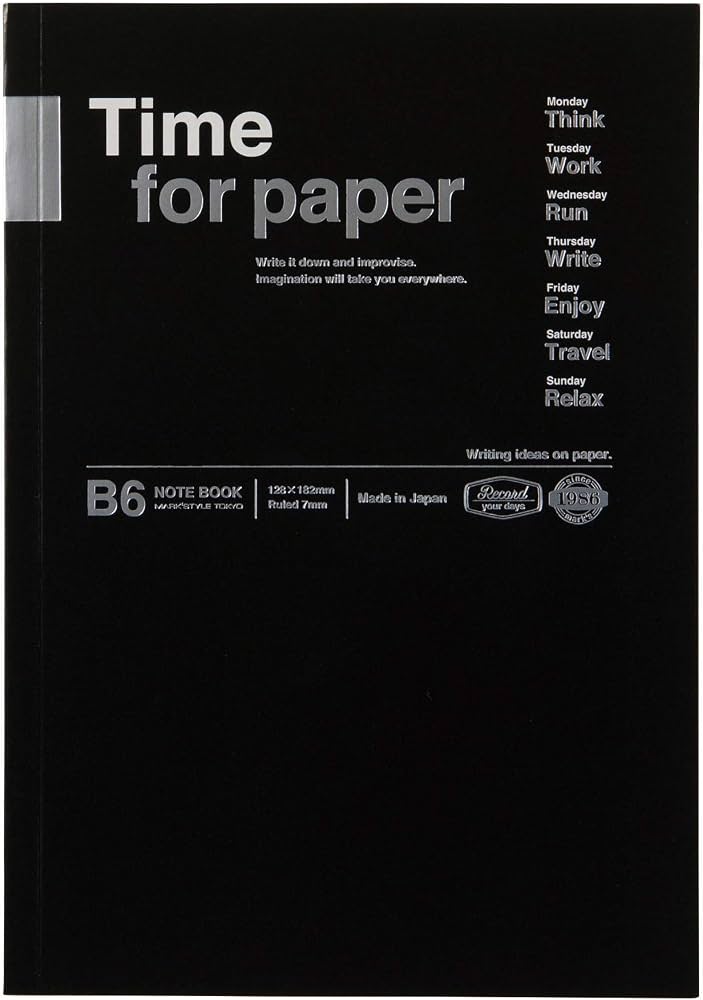 Mark's B6 Notebook Time For Paper - Black