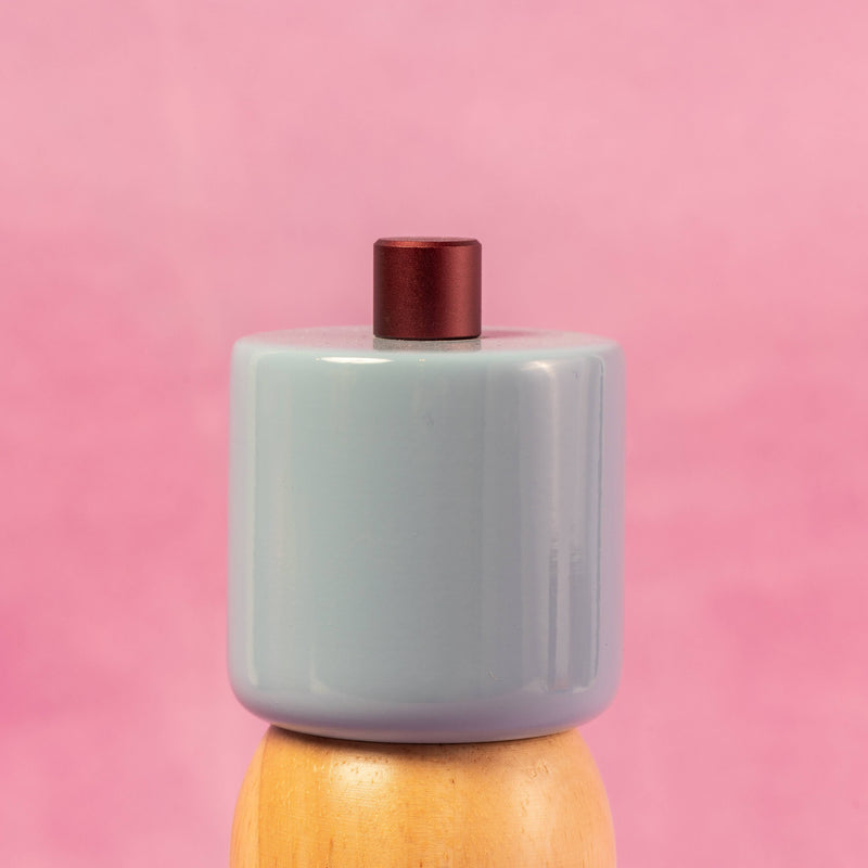 Large Salt & Pepper Grinder - Light Blue & Burgundy