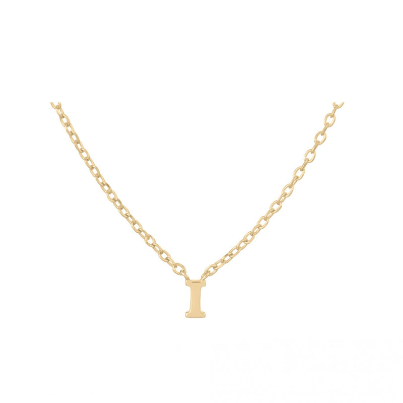 Note Necklace - Letter I - Gold Plated
