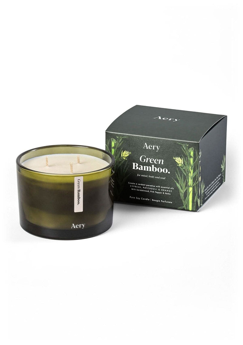 Green Bamboo Triple Wick Candle