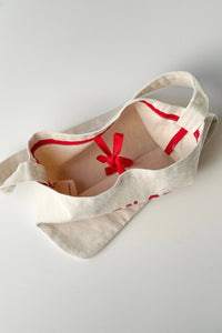Petite Happy Carry Bag - Naturel & Red