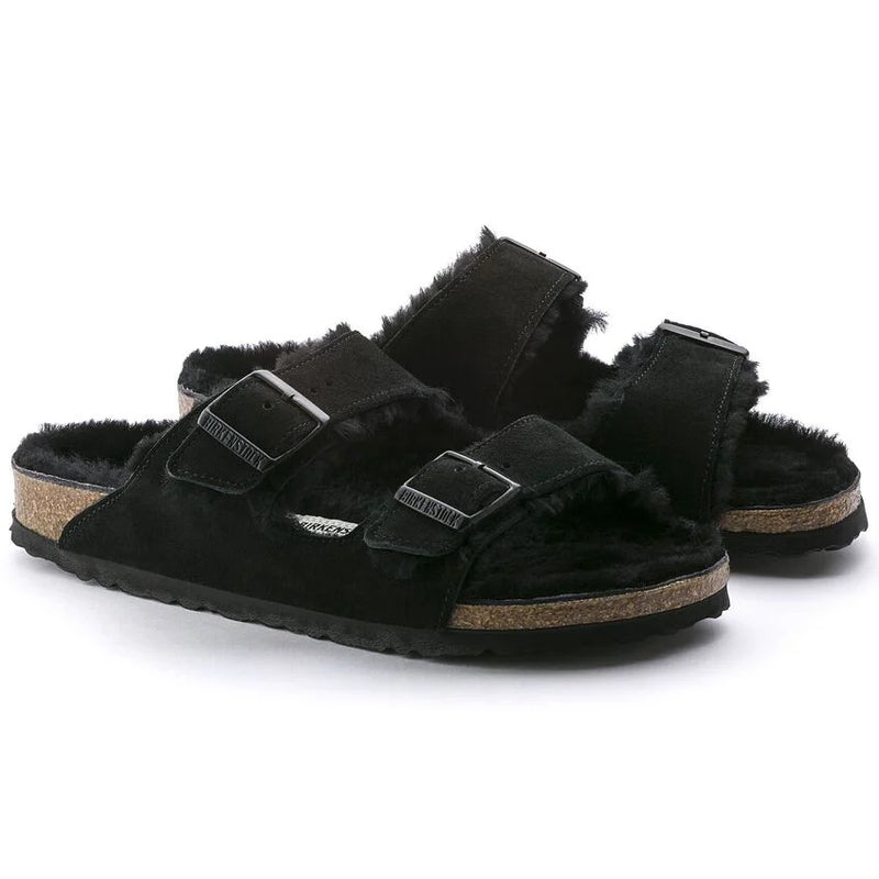 Arizona Shearling Sandal - Black