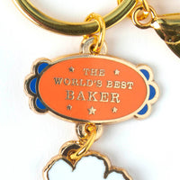 Peanuts World's Best Baker Keyring