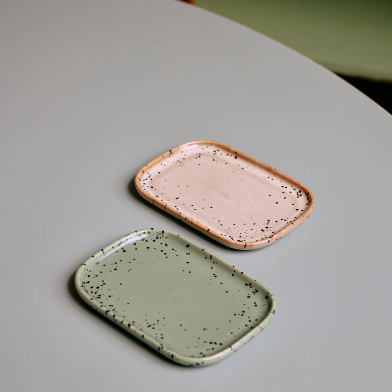 70s Ceramic Tray - Crayon