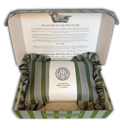The Original Bath Pillow - Heritage Stripe Green