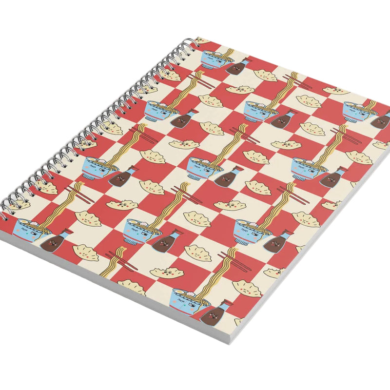 A5 Blank Wire Bound Notebook - Gyoza and Soy