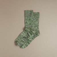 Faltering Stripe Socks - Green: UK 8-11