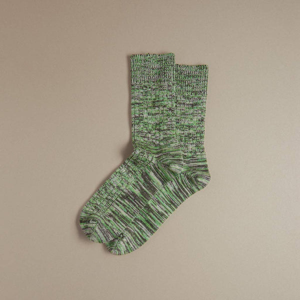 Faltering Stripe Socks - Green: UK 8-11