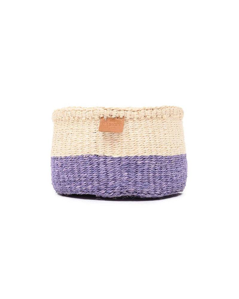 The Basket Room - JADALA: Lavender Colour Block Woven Basket: M / Purple / Colour Block