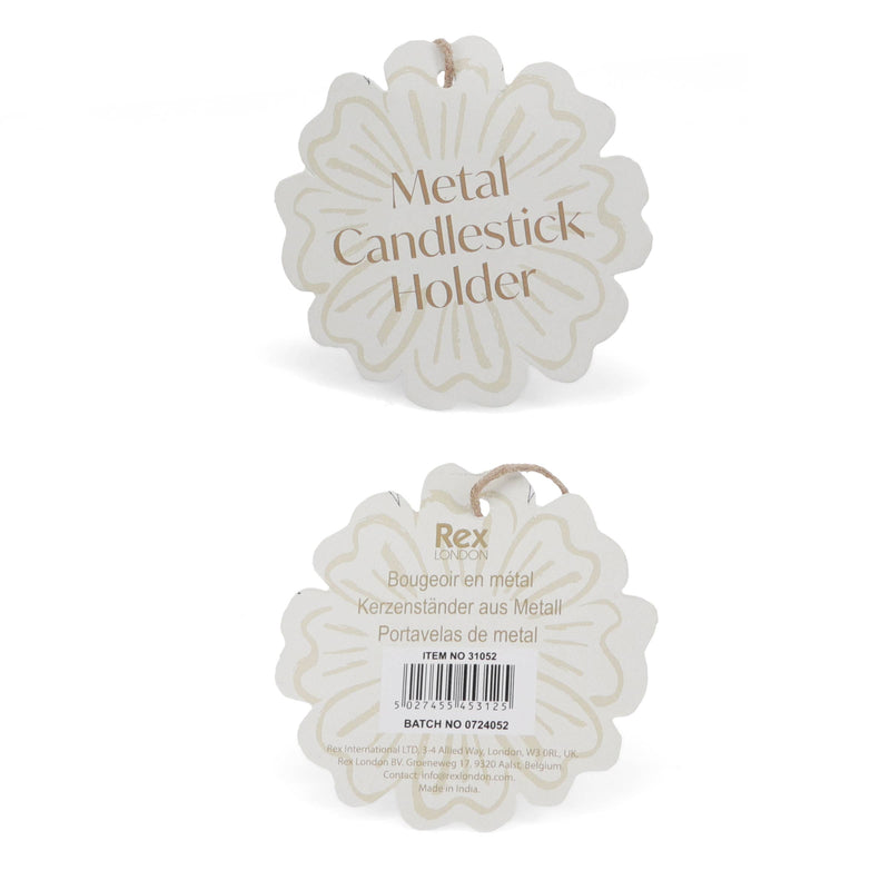 Enamel candlestick (13cm) - Vibrant pink