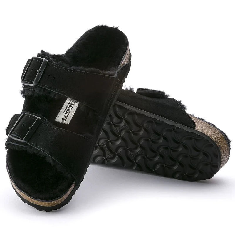 Arizona Shearling Sandal - Black