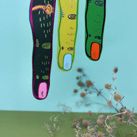 Green Fingers Shaped Bookmark - Bright Green