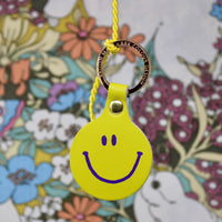 Feeling Lush Smilie Face Key Fob - Coral