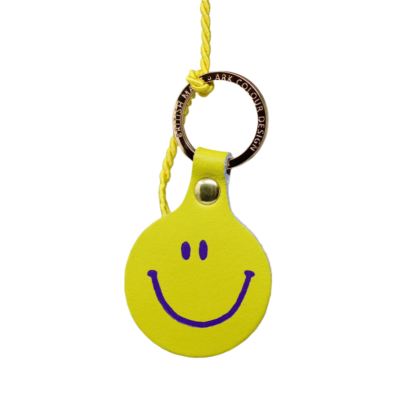 Feeling Lush Smiley Face Key Fob - Acid Green