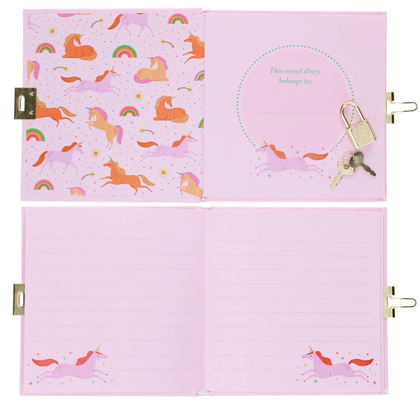 Secret Diary with Padlock - Unicorn