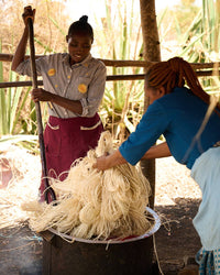 The Basket Room - JADALA: Lavender Colour Block Woven Basket: M / Purple / Colour Block