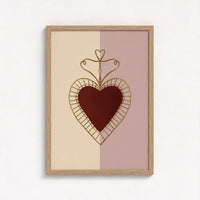 Queen of the Rodeo - Giclee Art Print Love Heart (Mauve): A3