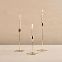 Flute brass candlestick, Polished: Medium