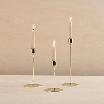 Flute brass candlestick, Polished: Medium