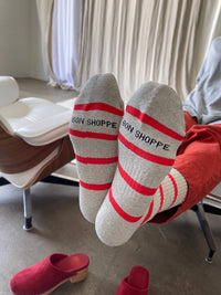 Le Bon Shoppe - Boyfriend Socks - Red Stripe